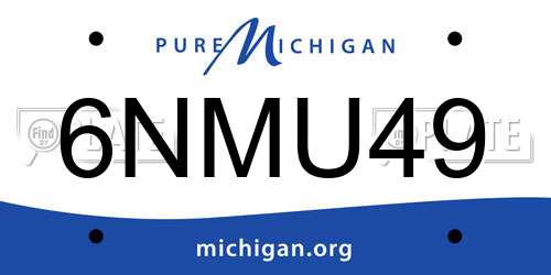 6NMU49 Michigan License Plate