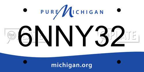 6NNY32 Michigan License Plate