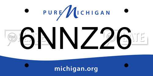 6NNZ26 Michigan License Plate