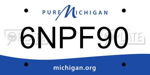 6NPF90 Michigan License Plate