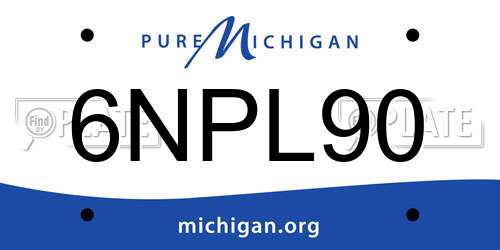 6NPL90 Michigan License Plate