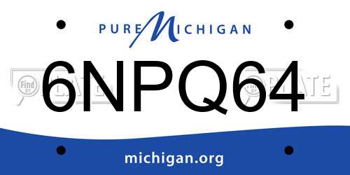 6NPQ64 Michigan License Plate