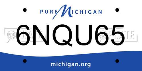 6NQU65 Michigan License Plate