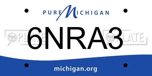 6NRA3 Michigan License Plate