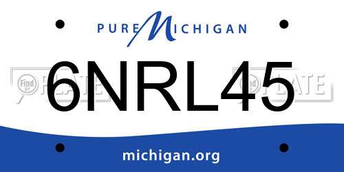 6NRL45 Michigan License Plate
