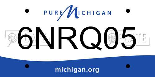 6NRQ05 Michigan License Plate