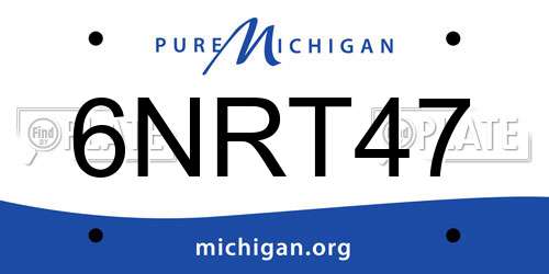 6NRT47 Michigan License Plate