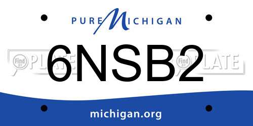 6NSB2 Michigan License Plate