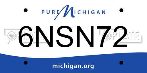 6NSN72 Michigan License Plate