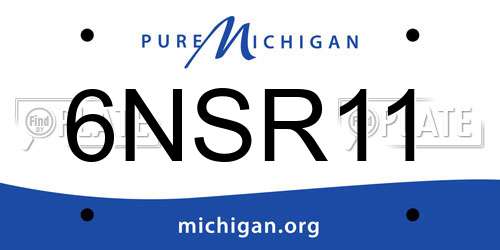 6NSR11 Michigan License Plate