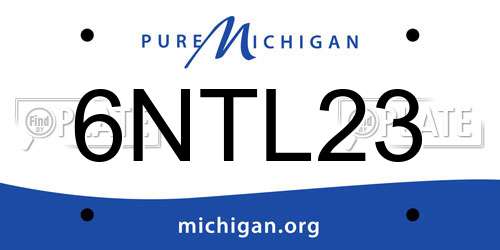 6NTL23 Michigan License Plate