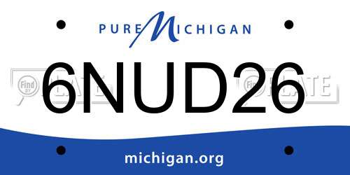 6NUD26 Michigan License Plate