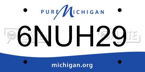 6NUH29 Michigan License Plate