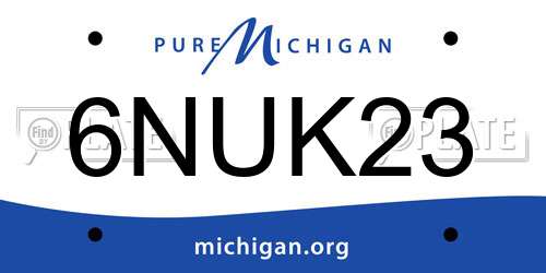 6NUK23 Michigan License Plate