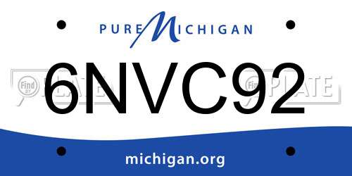 6NVC92 Michigan License Plate