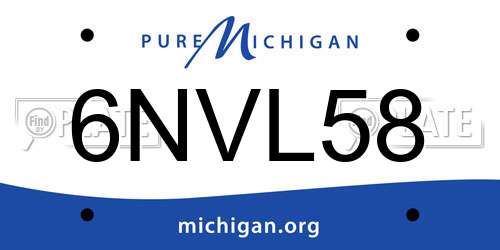 6NVL58 Michigan License Plate