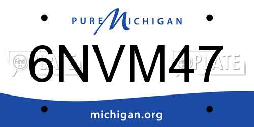 6NVM47 Michigan License Plate