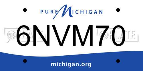 6NVM70 Michigan License Plate
