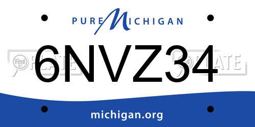 6NVZ34 Michigan License Plate