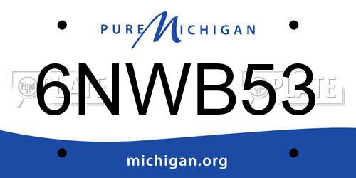 6NWB53 Michigan License Plate