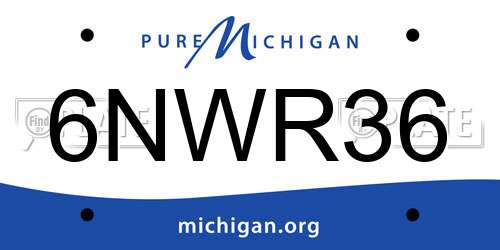 6NWR36 Michigan License Plate