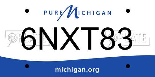 6NXT83 Michigan License Plate