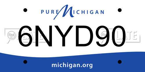 6NYD90 Michigan License Plate