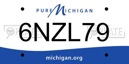 6NZL79 Michigan License Plate