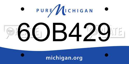 6OB429 Michigan License Plate