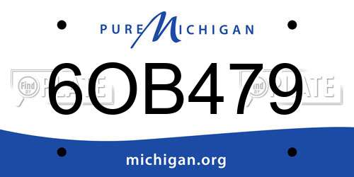 6OB479 Michigan License Plate