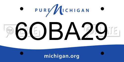 6OBA29 Michigan License Plate