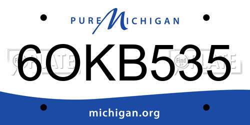 6OKB535 Michigan License Plate