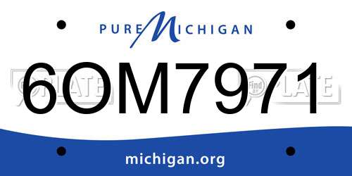 6OM7971 Michigan License Plate