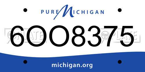 6OO8375 Michigan License Plate