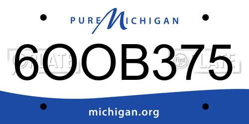 6OOB375 Michigan License Plate