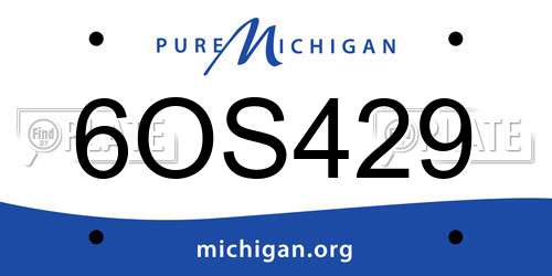 6OS429 Michigan License Plate