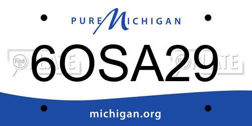 6OSA29 Michigan License Plate