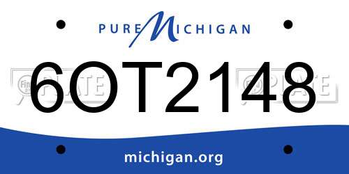 6OT2148 Michigan License Plate