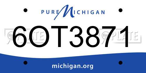 6OT3871 Michigan License Plate