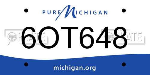 6OT648 Michigan License Plate