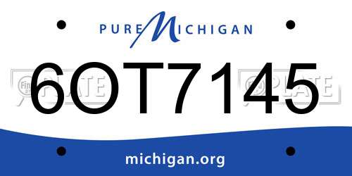 6OT7145 Michigan License Plate