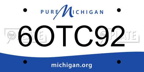 6OTC92 Michigan License Plate