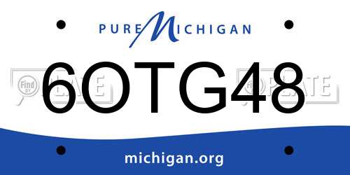 6OTG48 Michigan License Plate