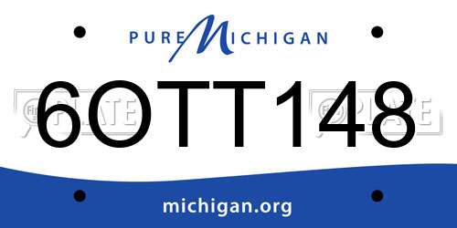 6OTT148 Michigan License Plate
