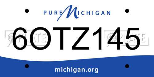 6OTZ145 Michigan License Plate