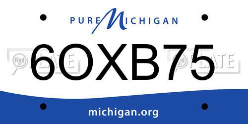 6OXB75 Michigan License Plate