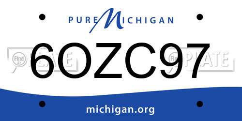 6OZC97 Michigan License Plate