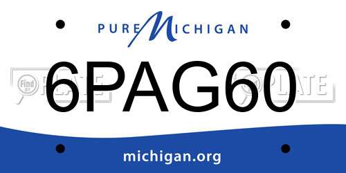 6PAG60 Michigan License Plate