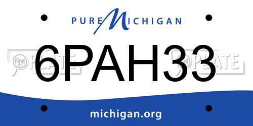 6PAH33 Michigan License Plate
