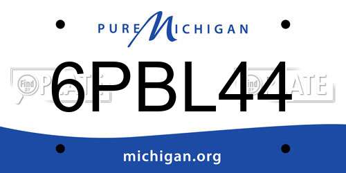 6PBL44 Michigan License Plate